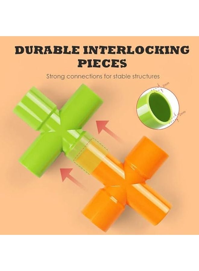 مجموعة مكعبات الأنابيب الإبداعية المحمولة للأطفال لتطوير المهارات الحركية الدقيقة - Image 5